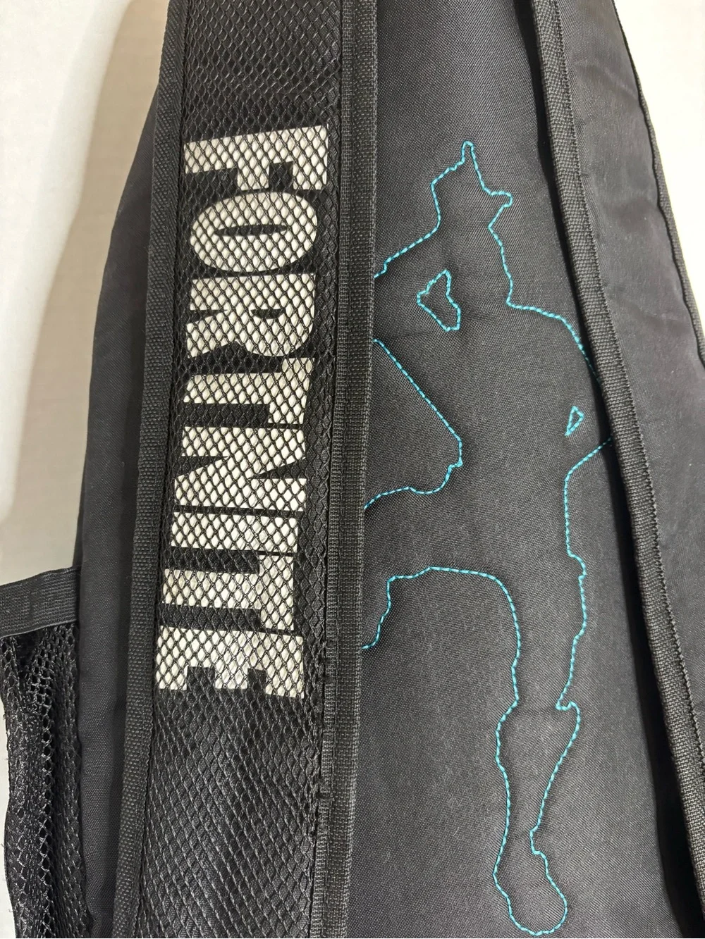 Fortnight Black Backpack with Blue Trim
